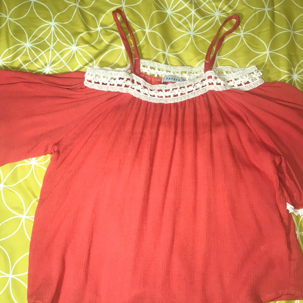 Papaya shoulder blouse